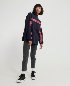 Superdry Orla High Neck Crew Női Pulóver Sötétkék | ATSEM7892